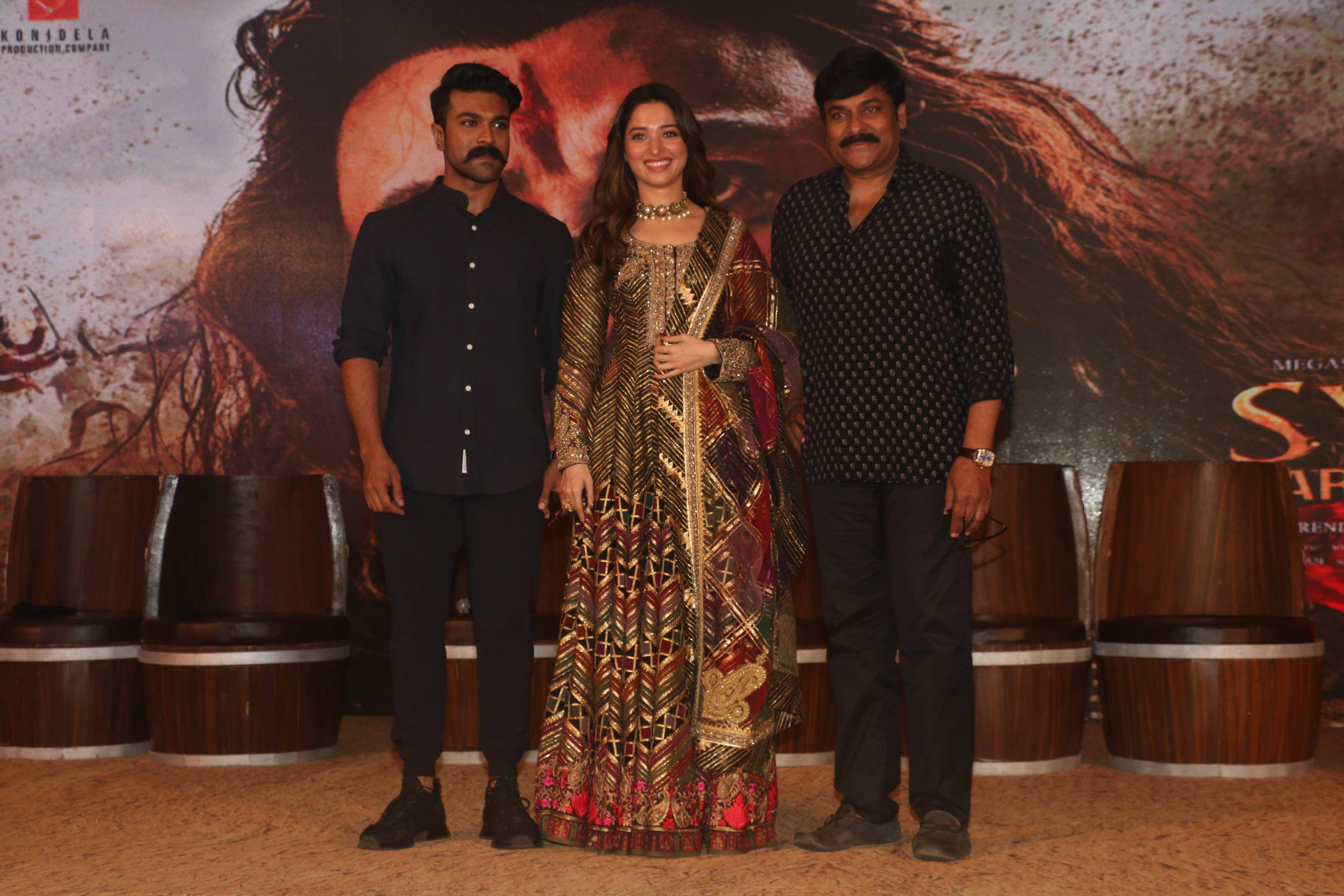 Chiranjeevi, Ram Charan, Tamanna, Sudeep, Farhan at the Trailer launch of  film Sye Raa Narasimha Reddy