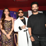 Aditi Vats, with Mika Singh and Aamir Ali during his song MAJNU launch in Mumbai