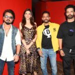 Shaarib and Toshi, Aditi Vats and Aamir Ali during the launch of their song MAJNU