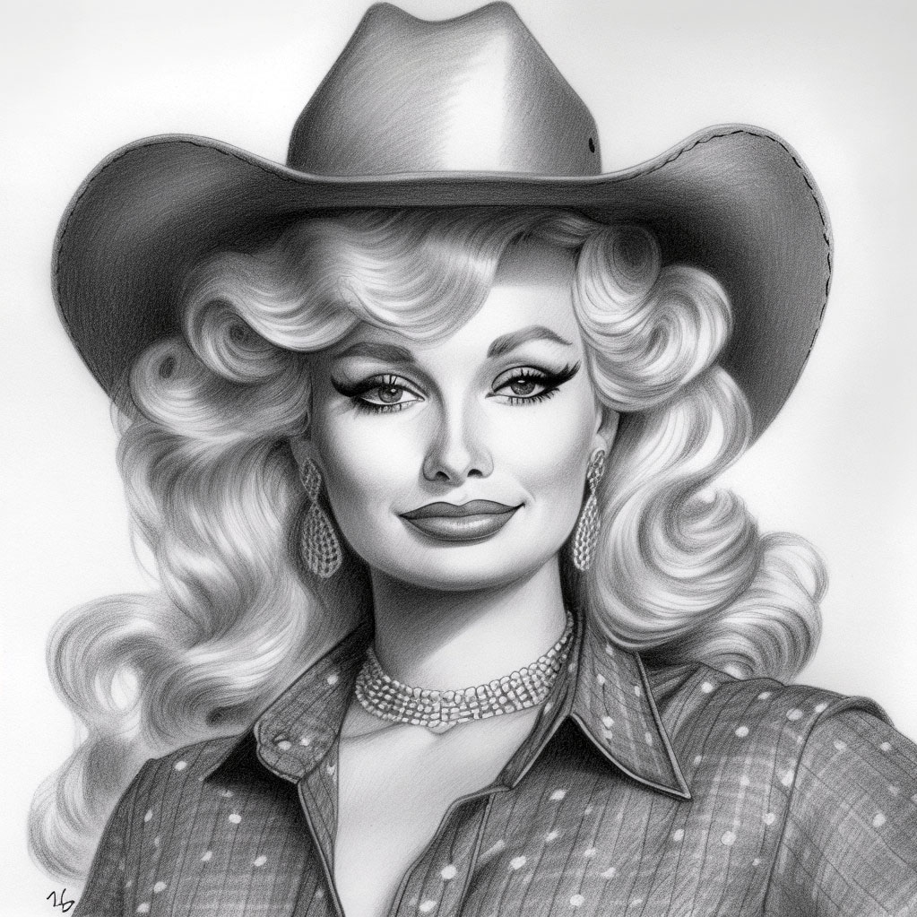 Dolly Parton Pencil Sketch