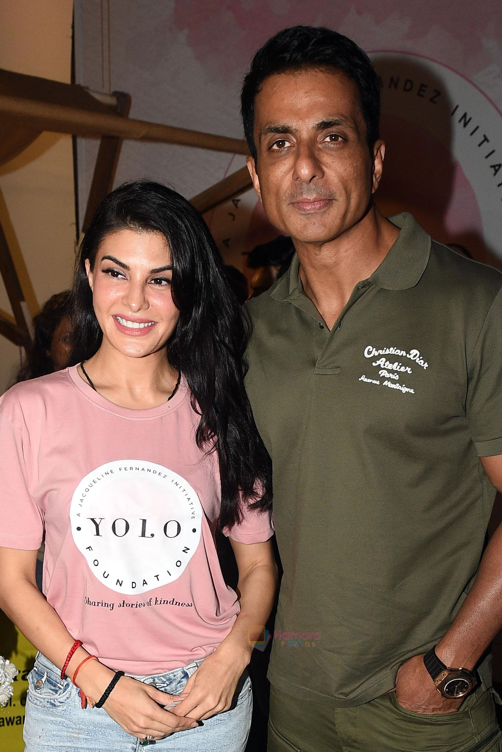 Jacqueline Fernandez and Sonu Sood at The Animal Welfare Event at Jio World Drive in Mumbai on May 19, 2023