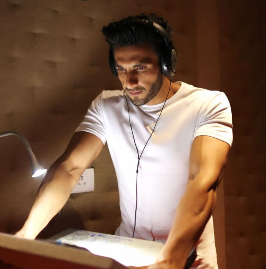 Ranveer Singh in the dubbing studio for Rocky Aur Rani