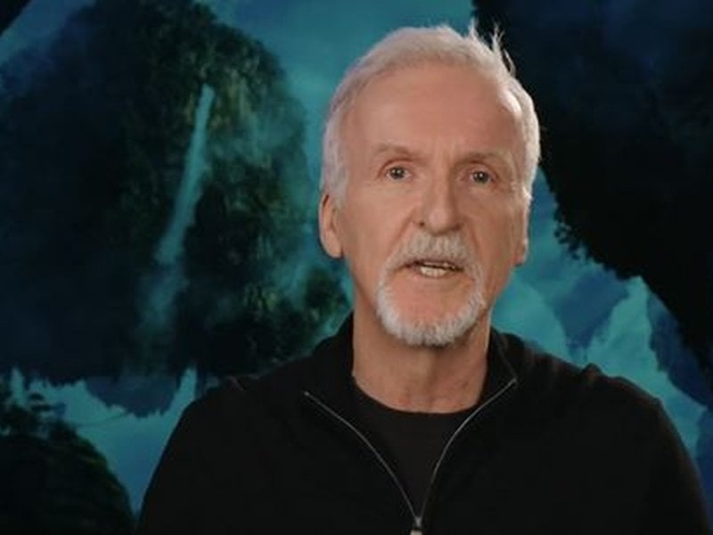 James Cameron responding to Amy Poehler's Golden Globes joke about his marriage to Kathryn Bigelow